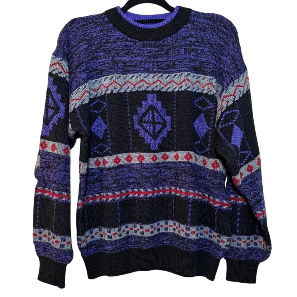 Vintage Expressions International Unisex Medium Eclectic‎ Grandpa Knit Sweater